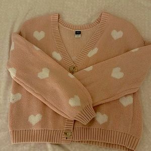 Pink heart cardigan/sweater
